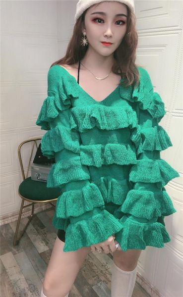 women's sweaters flare sleeve long pullover 2021 autumn winter knitted sweater elegant cascading ruffle women fashion sweet1, White;black
women's sweaters flare sleeve long pullover 2021 autumn winter knitted sweater elegant cascading ruffle women fashion sweet1, White;black