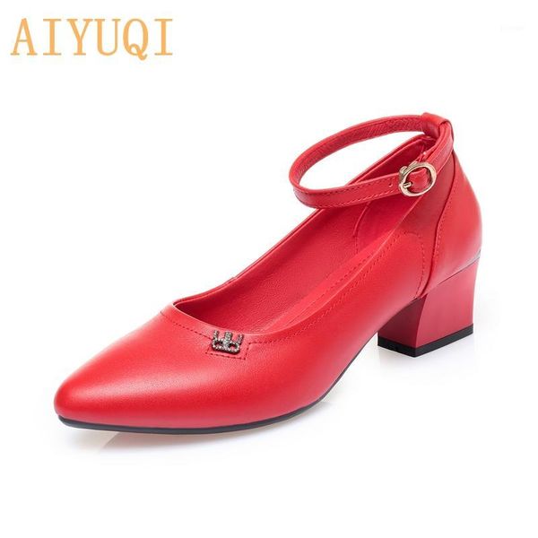 dress shoes aiyuqi women's autumn pointed toe 2021 genuine leather professional fashion office1, Black