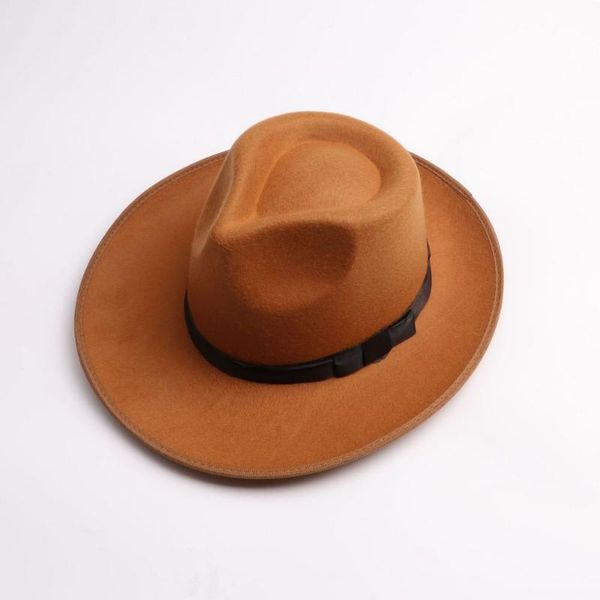 wide brim hats fedora hat for woman and man british style jazz caps imitation suede cowboy outdoor, Blue;gray
wide brim hats fedora hat for woman and man british style jazz caps imitation suede cowboy outdoor, Blue;gray