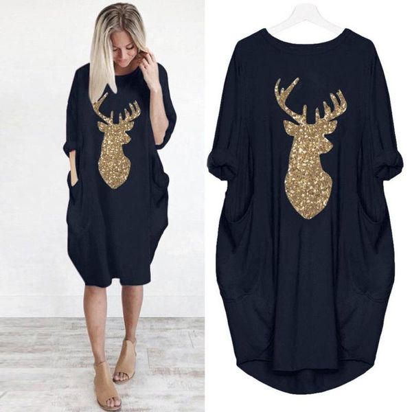 #r40 christmas dress women autumn winter long sleeve o neck elegant vintage elk print xmas party outfits black loose plus size, White;black
#r40 christmas dress women autumn winter long sleeve o neck elegant vintage elk print xmas party outfits black loose plus size, White;black