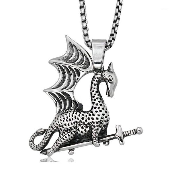 ou mei long pendant necklace stainless steel necklace punk hip hop rock man birthday party gift1, Silver
ou mei long pendant necklace stainless steel necklace punk hip hop rock man birthday party gift1, Silver
