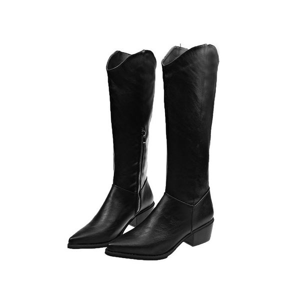 2020 autumn winter pu non-slip women's boots pointed toe solid color knight boots side zipper fashion women shoes size 36-43, Black
2020 autumn winter pu non-slip women's boots pointed toe solid color knight boots side zipper fashion women shoes size 36-43, Black