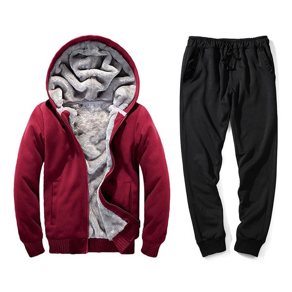 men's youth autumn and winter plus velvet thick solid color hooded jacket casual sports trousers loose two-piece suit, Gray
men's youth autumn and winter plus velvet thick solid color hooded jacket casual sports trousers loose two-piece suit, Gray