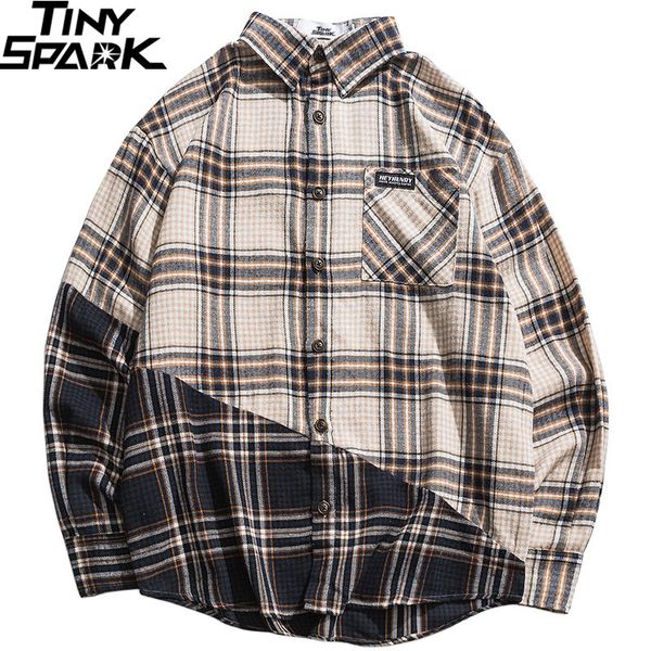 men plaid hip hop streetwear color block long sleeve retro vintage checkered shirt casual autumn, White;black
men plaid hip hop streetwear color block long sleeve retro vintage checkered shirt casual autumn, White;black