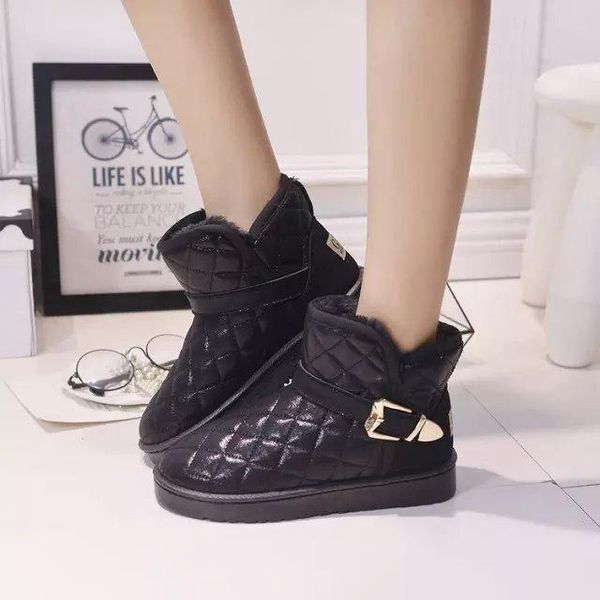 cotton shoe buckle, plaid warm shoes, winter women's boots, large cotton snow boots, classic trendy women's boots, Black
cotton shoe buckle, plaid warm shoes, winter women's boots, large cotton snow boots, classic trendy women's boots, Black