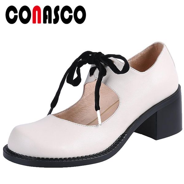 conasco casual genuine leather mary janes women pumps thick heels spring summer comfortable lace-up shoes woman 2020 arrival, Black
conasco casual genuine leather mary janes women pumps thick heels spring summer comfortable lace-up shoes woman 2020 arrival, Black