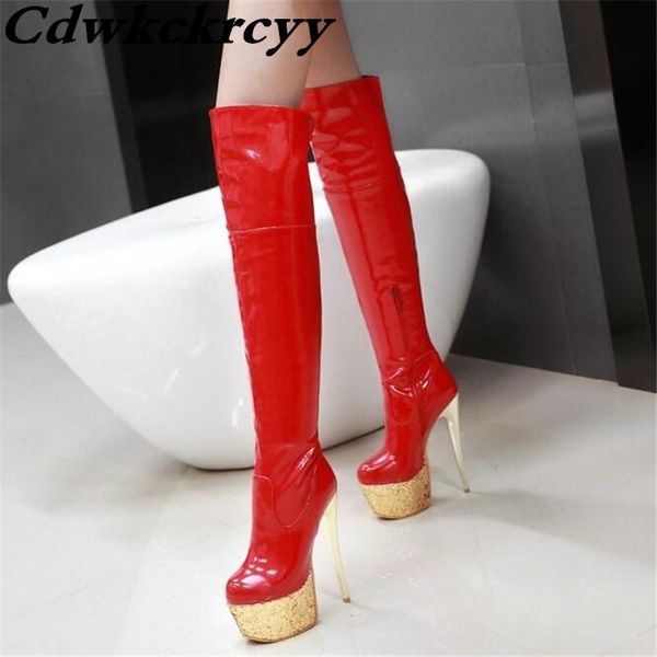 nightclub 16cm super heel patent leather stage latest fashion women boots steel tube dance the knee elastic force boots, Black
nightclub 16cm super heel patent leather stage latest fashion women boots steel tube dance the knee elastic force boots, Black