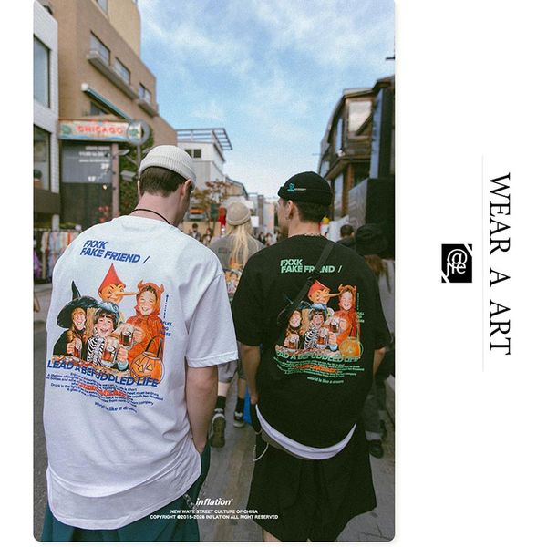 men womens designer t shirts fashion tide brand retro fun cartoon personality printed loose t-shirt men luxury tee sale, White;black
men womens designer t shirts fashion tide brand retro fun cartoon personality printed loose t-shirt men luxury tee sale, White;black