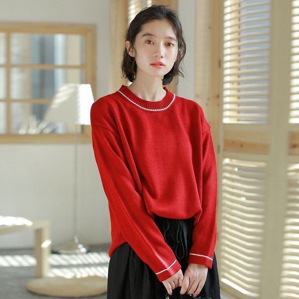 mcaaj new korean winter of fall 2020 neck sweaterloose fit chic lazy style round version long sleeve sweater sweater female student 1itbc, White;black
mcaaj new korean winter of fall 2020 neck sweaterloose fit chic lazy style round version long sleeve sweater sweater female student 1itbc, White;black