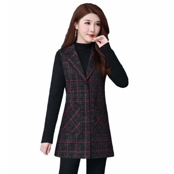 2021 new middle-aged women's new spring autumn jacket fashion plaid mid long overcoat plus size 5xl female suit vest coats b329, Black;white
2021 new middle-aged women's new spring autumn jacket fashion plaid mid long overcoat plus size 5xl female suit vest coats b329, Black;white