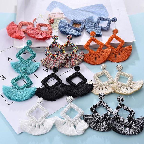 ztech bohemia big tassel earrings for women girls 9 colors handmake acrylic beads fashion jewelry christmas gifts, Silver
ztech bohemia big tassel earrings for women girls 9 colors handmake acrylic beads fashion jewelry christmas gifts, Silver