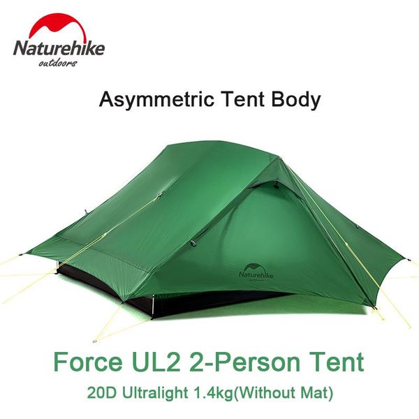 naturehike new force ul2 camping tent 2 person outdoor double door tent ultralight 1.4kg 20d waterproof camp equipment with mat
naturehike new force ul2 camping tent 2 person outdoor double door tent ultralight 1.4kg 20d waterproof camp equipment with mat