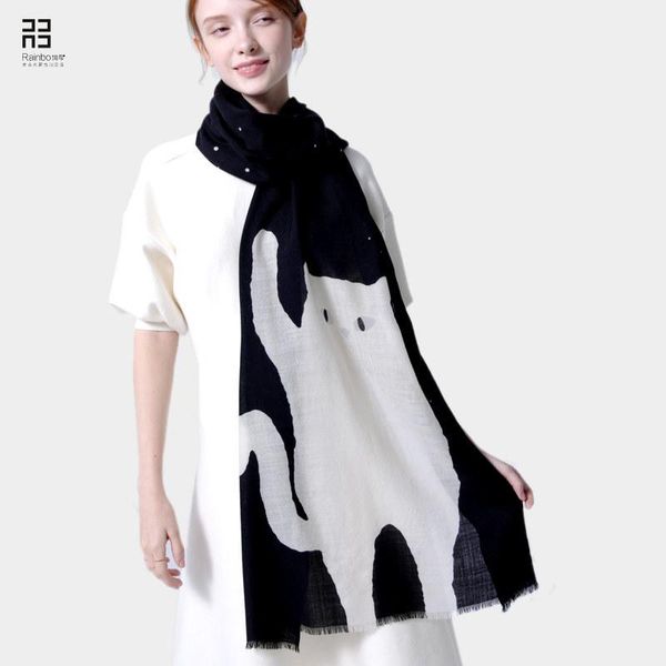 2020 trend wave point pure wool women's scarf four season long shawl dual purpose scarf cat under the stars women, Blue;gray
2020 trend wave point pure wool women's scarf four season long shawl dual purpose scarf cat under the stars women, Blue;gray