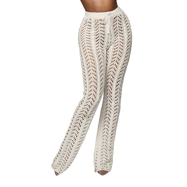yarn bell bottom stripe flared pants for women tall adjustable drawstring waist summer sheer mesh crochet black white high craft knitted tro
yarn bell bottom stripe flared pants for women tall adjustable drawstring waist summer sheer mesh crochet black white high craft knitted tro