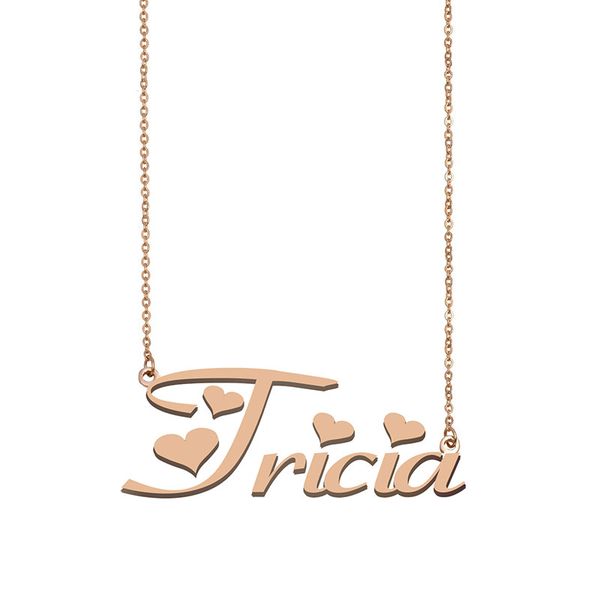 tricia name necklace custom nameplate pendant for women girls birthday gift kids friends jewelry 18k gold plated stainless steel, Silver
tricia name necklace custom nameplate pendant for women girls birthday gift kids friends jewelry 18k gold plated stainless steel, Silver
