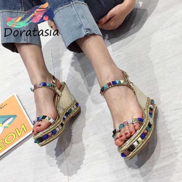 doratasia girl platform sandals open toe crystal wedges sandals women color fashion party casual summer shoes woman, Black
doratasia girl platform sandals open toe crystal wedges sandals women color fashion party casual summer shoes woman, Black