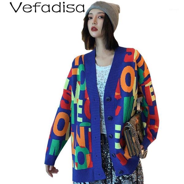 vefadisa large size women sweater 2020 autumn colorful letter sweater female v neck knitted fashionable cardigan lhx2101, White
vefadisa large size women sweater 2020 autumn colorful letter sweater female v neck knitted fashionable cardigan lhx2101, White