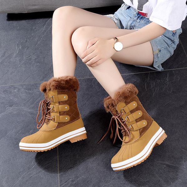 big size 36-42 high 2020 woman snow shoes fashion warm plush mid calf winter boots women waterproof, Black;brown
big size 36-42 high 2020 woman snow shoes fashion warm plush mid calf winter boots women waterproof, Black;brown