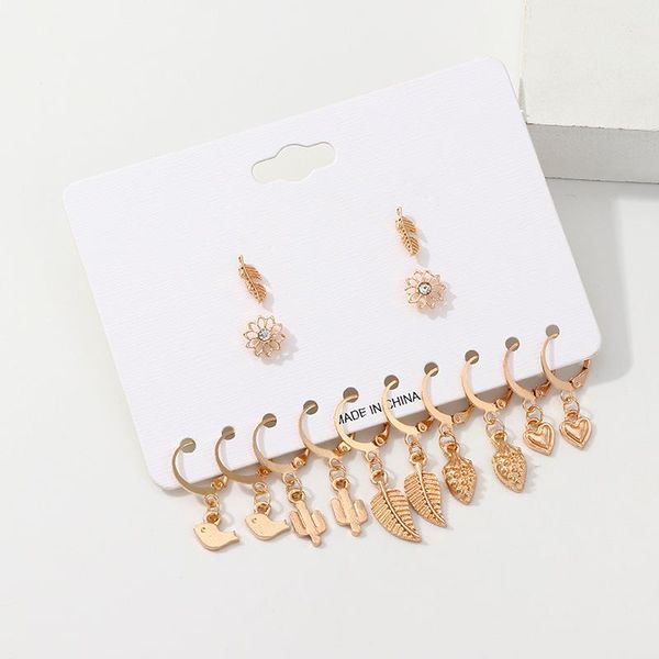 hoop & huggie 7 pairs/set 2021 earrings for women bohemian gold color set flower leaves bird earring diy fashion jewelry, Golden;silver
hoop & huggie 7 pairs/set 2021 earrings for women bohemian gold color set flower leaves bird earring diy fashion jewelry, Golden;silver