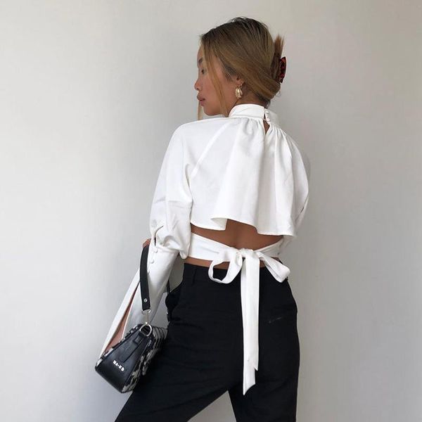 elegant white bandage bow button blouse shirts long sleeve hollow out women crop fashion street hipster short blouse lace up
elegant white bandage bow button blouse shirts long sleeve hollow out women crop fashion street hipster short blouse lace up