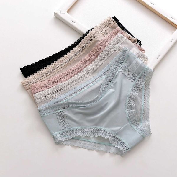 232 low waist lace temptation transparent thin triangle breathable cotton crotch girl underwear, Black;pink
232 low waist lace temptation transparent thin triangle breathable cotton crotch girl underwear, Black;pink