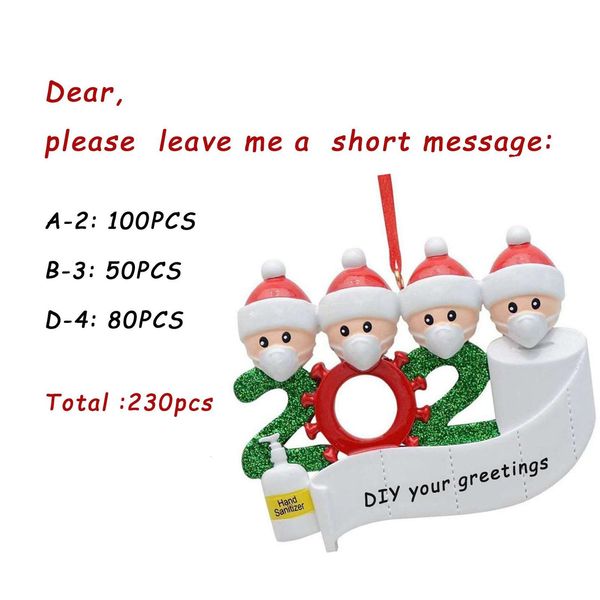 72-hour air freight, new year christmas tree wholesale price diy name greetings home quarantine decoration bee2444
72-hour air freight, new year christmas tree wholesale price diy name greetings home quarantine decoration bee2444