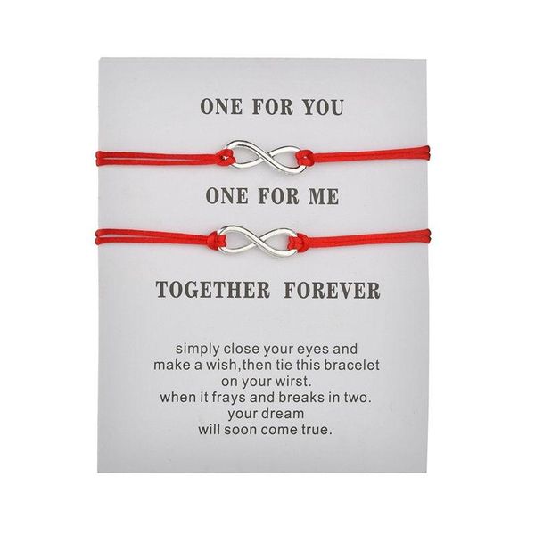 fashion 2pcs/set together forever love infinity bracelet for lovers red string couple bracelets women men's wish jewelry gift, Black
fashion 2pcs/set together forever love infinity bracelet for lovers red string couple bracelets women men's wish jewelry gift, Black