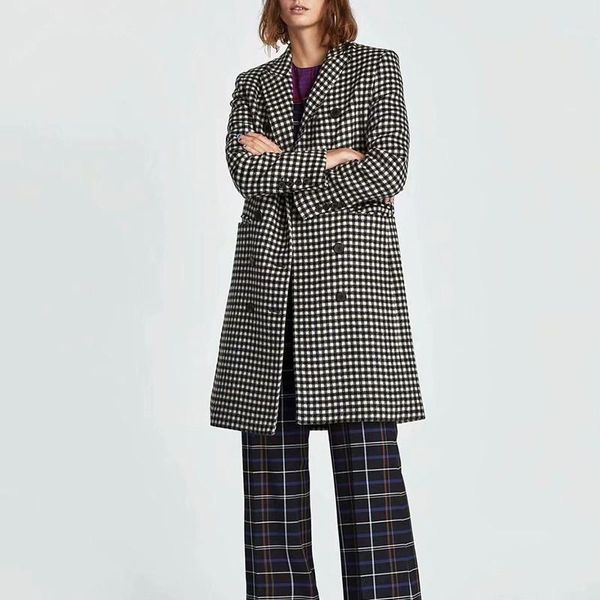 bella philosophy autumn long sleeve long coat vintage plaid female double breasted blends casual street lady loose wool outwears1, Black
bella philosophy autumn long sleeve long coat vintage plaid female double breasted blends casual street lady loose wool outwears1, Black