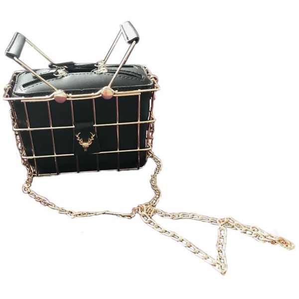 fashion designer women handbags new high-quality pu leather women bag iron basket square bag chain shoulder messenger bag(blac
fashion designer women handbags new high-quality pu leather women bag iron basket square bag chain shoulder messenger bag(blac