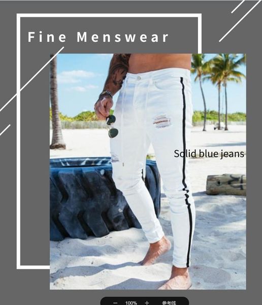 mens slim jeans england style skinny jeans men ripped side stripe stretch pencil pants size european s-4xl, Blue
mens slim jeans england style skinny jeans men ripped side stripe stretch pencil pants size european s-4xl, Blue