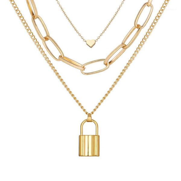 goth multi layer lover lock pendant choker necklace steampunk padlock heart chain necklace couple jewelry for women gift1, Silver
goth multi layer lover lock pendant choker necklace steampunk padlock heart chain necklace couple jewelry for women gift1, Silver