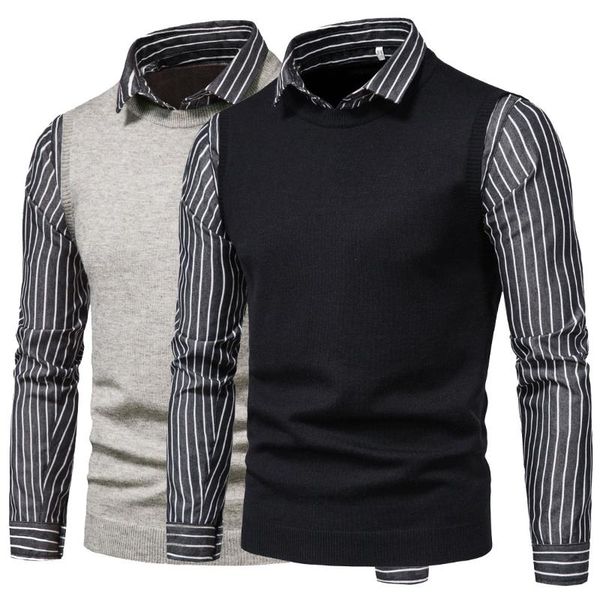 new autumn oversize sweater men turn-down collar black grey casual striped twinset spliced sweatershirts mens 023, White;black
new autumn oversize sweater men turn-down collar black grey casual striped twinset spliced sweatershirts mens 023, White;black
