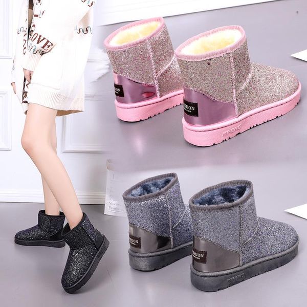 anti-ski snow boots women 2020 new sequined winter plus velvet cotton choes short boots thick bottom short tube, Black
anti-ski snow boots women 2020 new sequined winter plus velvet cotton choes short boots thick bottom short tube, Black
