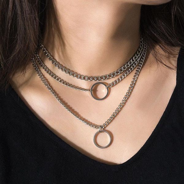 vintage exaggerated thick chain round circle pendant necklace women multilayer geometric clavicle necklace jewelry kolye yn1588, Silver
vintage exaggerated thick chain round circle pendant necklace women multilayer geometric clavicle necklace jewelry kolye yn1588, Silver