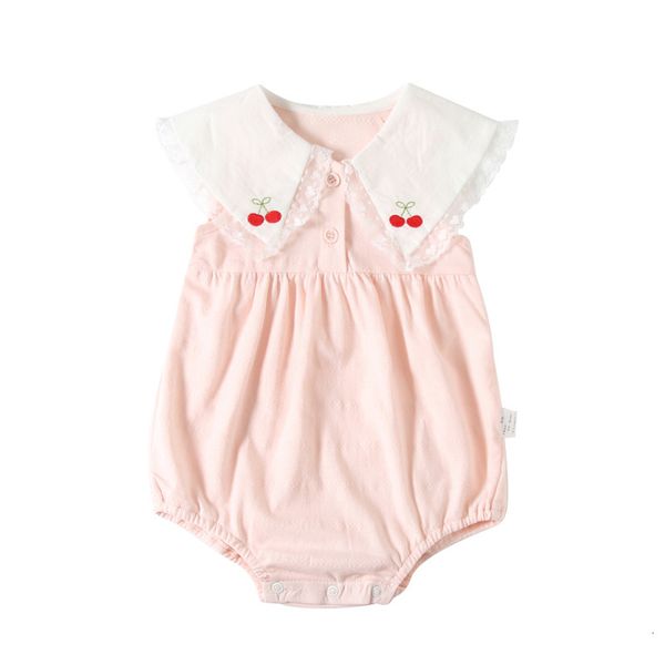 2021 new bodysuits peter pan collar cherry embroidery girls one piece sleeveless lace baby outfit 0-2y lnl9, Blue
2021 new bodysuits peter pan collar cherry embroidery girls one piece sleeveless lace baby outfit 0-2y lnl9, Blue