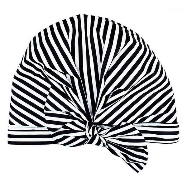 shower caps luxury cap for women - waterproof and mold resistant, reusable (black white stripe)1
shower caps luxury cap for women - waterproof and mold resistant, reusable (black white stripe)1