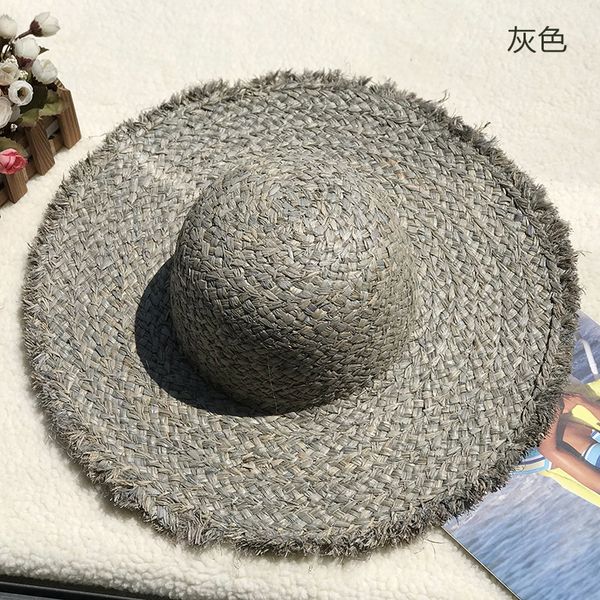 2020 explosions natural lafite straw hats sunscreen beach diy wide brim raw edge color dome, Blue;gray
2020 explosions natural lafite straw hats sunscreen beach diy wide brim raw edge color dome, Blue;gray