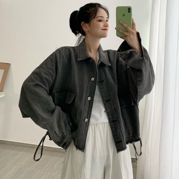 women's jackets denim jacket 2021 autumn baggy female coat batwing sleeve loose big size clothes vintage bf jeans os145, Black;brown
women's jackets denim jacket 2021 autumn baggy female coat batwing sleeve loose big size clothes vintage bf jeans os145, Black;brown