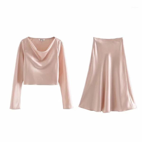 women satin two piece sets casual outfits pink white blue cropped and skirt 2 piece set clothes fashion shirt skirt suits1
women satin two piece sets casual outfits pink white blue cropped and skirt 2 piece set clothes fashion shirt skirt suits1