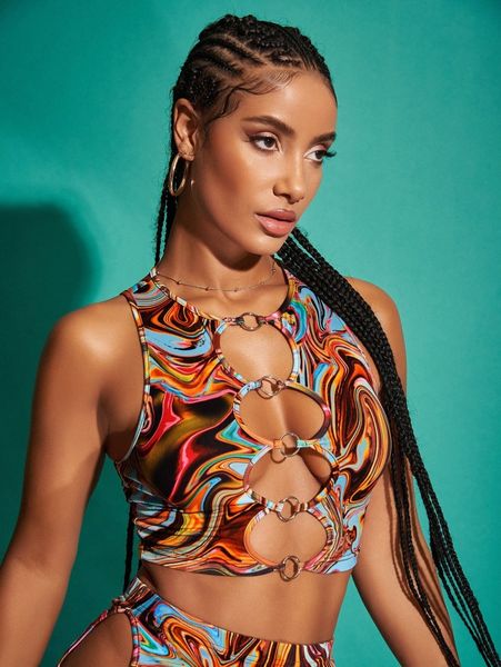 o-ring cut out front marble print tank d5mg#, White
o-ring cut out front marble print tank d5mg#, White