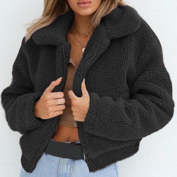 womens outerwear coats jacket ladies warm artificial wool coat zipper jacket fashion winter parka outerwear plus size m835#, Black;brown
womens outerwear coats jacket ladies warm artificial wool coat zipper jacket fashion winter parka outerwear plus size m835#, Black;brown
