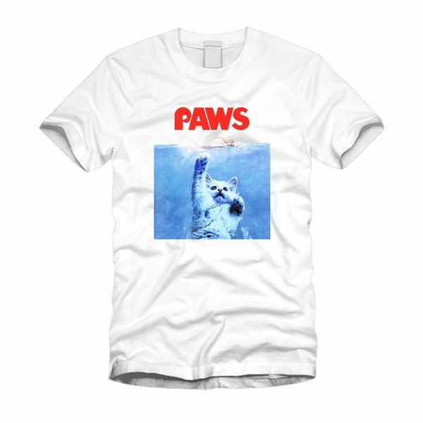sport paws - jaws funny kitty jaws mashup cat shirt parody cool white 100% cotton mens summer sale 100 % cotton funny tee shirt 
sport paws - jaws funny kitty jaws mashup cat shirt parody cool white 100% cotton mens summer sale 100 % cotton funny tee shirt