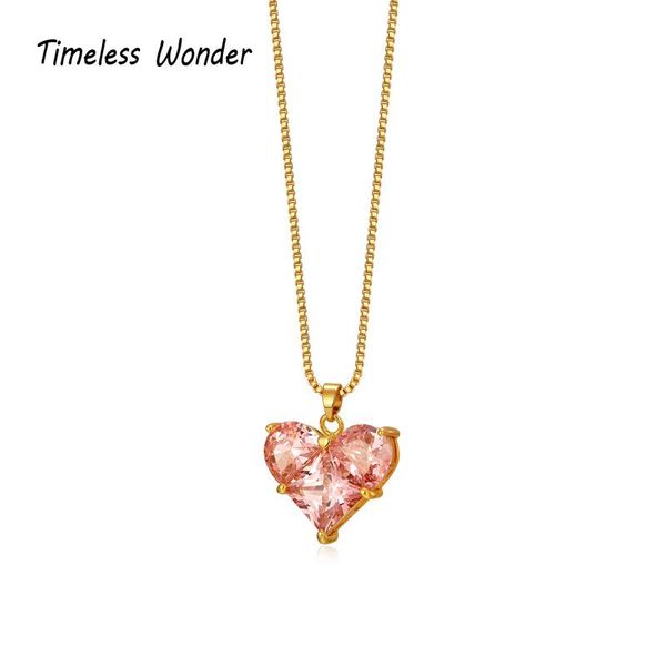 timeless wonder gorgeous pink zirconia heart chains necklace women jewelry goth boho ins fancy party rare kpop gift new 4611, Silver
timeless wonder gorgeous pink zirconia heart chains necklace women jewelry goth boho ins fancy party rare kpop gift new 4611, Silver