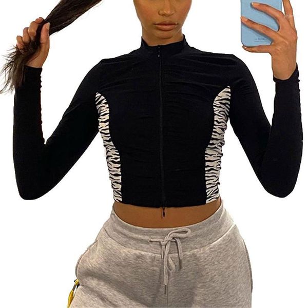 dewadbow side zebra-striped print patchwork crop women zipper up streetwear color hit gothic style t-shirts fashion punk tee1, White
dewadbow side zebra-striped print patchwork crop women zipper up streetwear color hit gothic style t-shirts fashion punk tee1, White