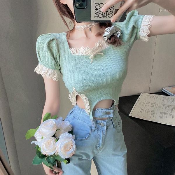 lace up fashion brand knitted crop shirts korean clothes ladies summer style woman green blusas mujer de moda new1, White
lace up fashion brand knitted crop shirts korean clothes ladies summer style woman green blusas mujer de moda new1, White