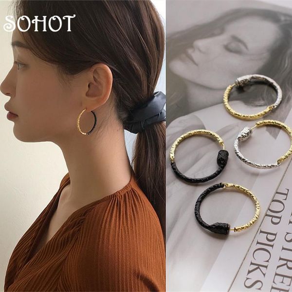 hoop & huggie soho korean design colorblock classic round women earrings chic black gold silver color circle for female party jewelry, Golden;silver
hoop & huggie soho korean design colorblock classic round women earrings chic black gold silver color circle for female party jewelry, Golden;silver
