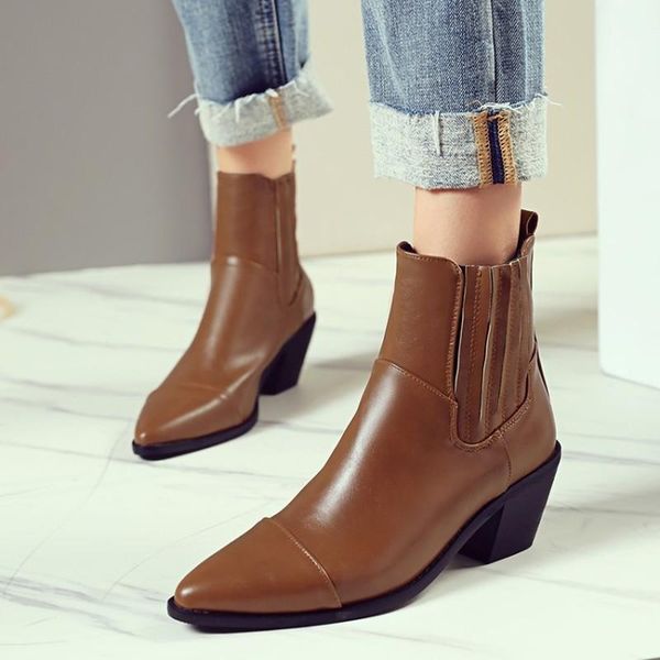 western boots soft leather boots women pointed toe high heel ankle thick square heel slip oncowboy women 2021 new, Black
western boots soft leather boots women pointed toe high heel ankle thick square heel slip oncowboy women 2021 new, Black
