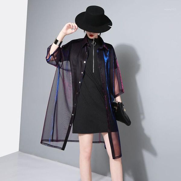 women's jackets 2021 spring summer high street fashion change color long turn-down collar three quarter sleeve women coats1, Black;brown
women's jackets 2021 spring summer high street fashion change color long turn-down collar three quarter sleeve women coats1, Black;brown