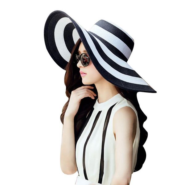 wide brim hats striped summer sun for women fashion outdoor large beach straw hat est casual woman's caps, Blue;gray
wide brim hats striped summer sun for women fashion outdoor large beach straw hat est casual woman's caps, Blue;gray