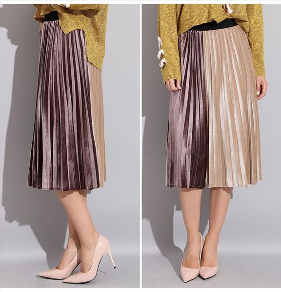 womens skirt pleated velvet spring autumn 2019 high waist patchwork skirts for women velvet pleated a line midi skirt, Black
womens skirt pleated velvet spring autumn 2019 high waist patchwork skirts for women velvet pleated a line midi skirt, Black